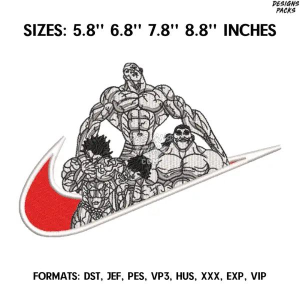 Hanma Family Embroidery Design File, Baki the Grappler Anime Embroidery Design, Anime design pes Baki, Jack. Yujiro