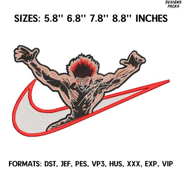 Hanma Yujiro Embroidery Design File, Baki the Grappler Anime Embroidery Design, Anime design pes, Yujiro Design Anime