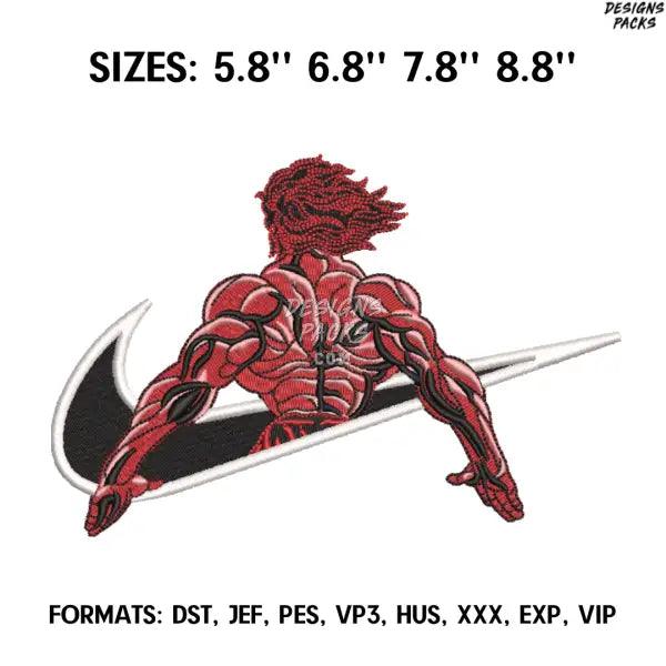 Hanma Yujiro Embroidery Design File, Baki the Grappler Anime Embroidery Design, Anime design pes, Baki Hanma Design