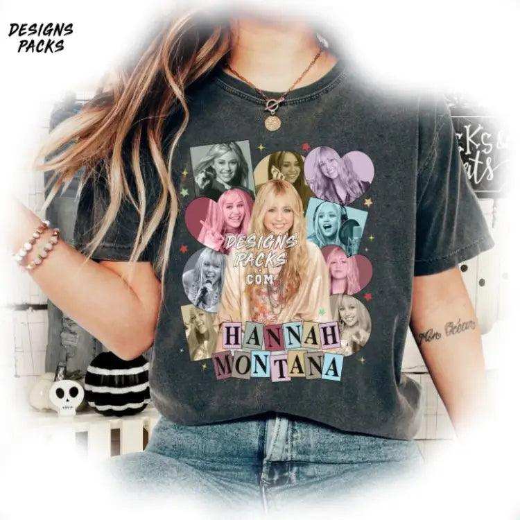 Hannah Montana Vintage Graphic Bootleg Rap Png Design