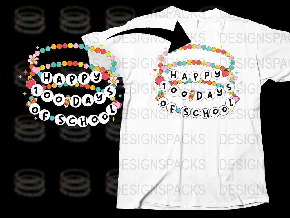 Happy 100 Days of School T-Shirt, Colorful Celebration Kids Tee, Teacher Gift Idea