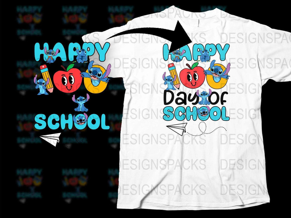 Happy Day of School Kids T-Shirt, Colorful Apple and Pencil Graphic Tee, Back to School Outfit