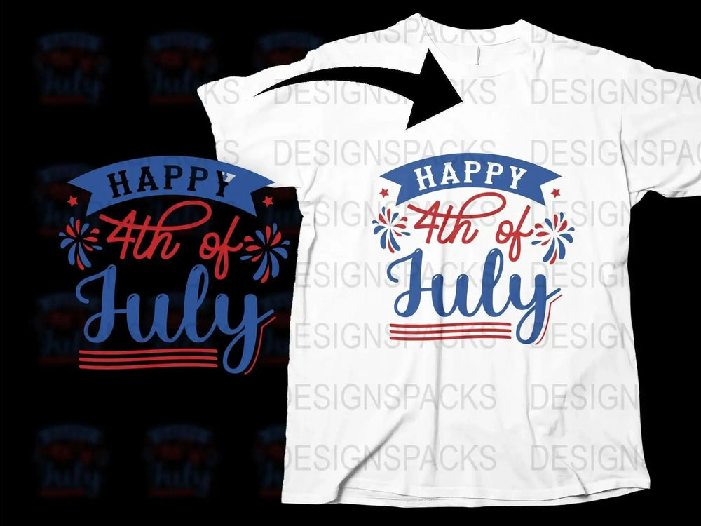 Happy 4th of July T-Shirt, Patriotic Fireworks Graphic Tee, Independence Day Celebration Wear, Unisex American Flag Design Shirt