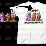 Holiday Mashup T-Shirt, Halloween, Thanksgiving, Christmas, Cute Seasonal Tee, Festive Characters, Unisex Graphic Shirt