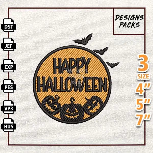 Happy Halloween Embroidery Design