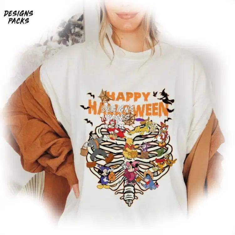 Happy Halloween Trick Or Treat Cartoon Retro Mouse And Friends Png Design