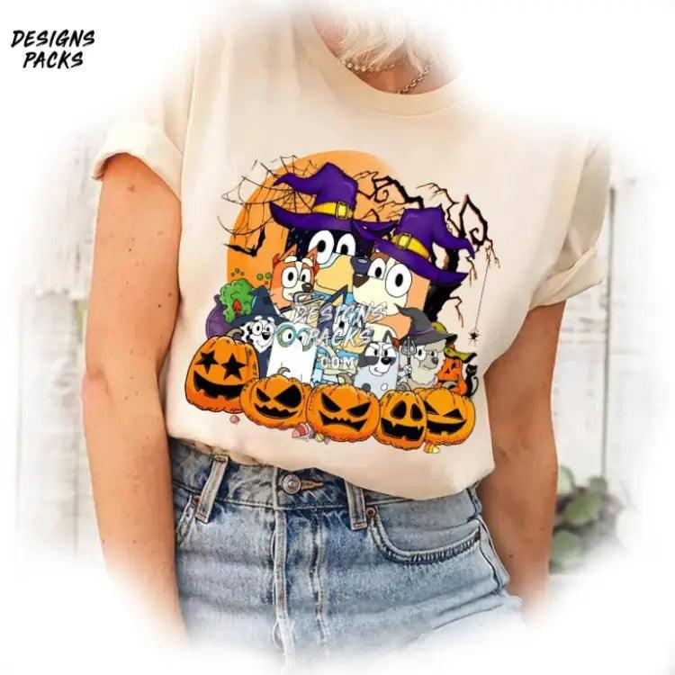 Happy Heelerween Spooky Season Bluey Pumpkin Halloween Digital Png Design