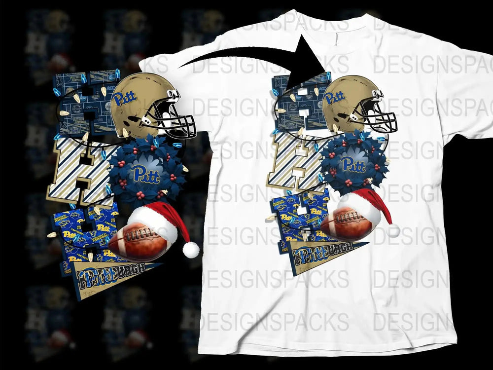 Pitt Football Graphic T-Shirt, University of Pittsburgh Fan Apparel, College Football Tee, Sports Fan Gift, Casual Wear