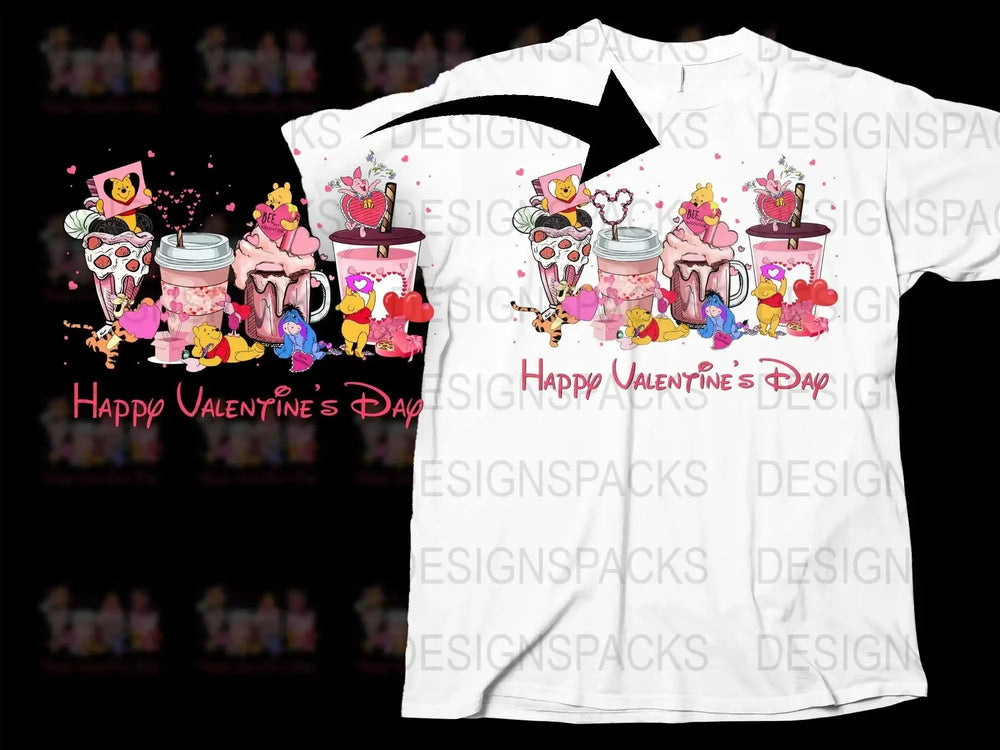 Happy Valentine's Day Winnie the Pooh Png Digital Download