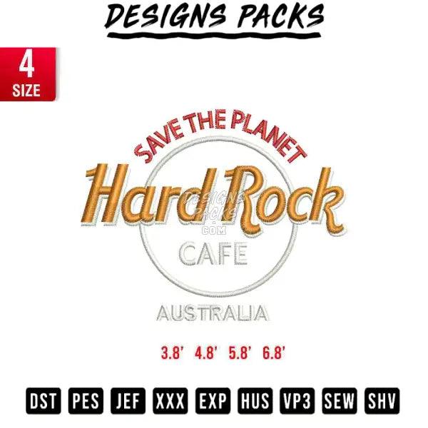 Hard Rock Cafe australia Embroidery Design 