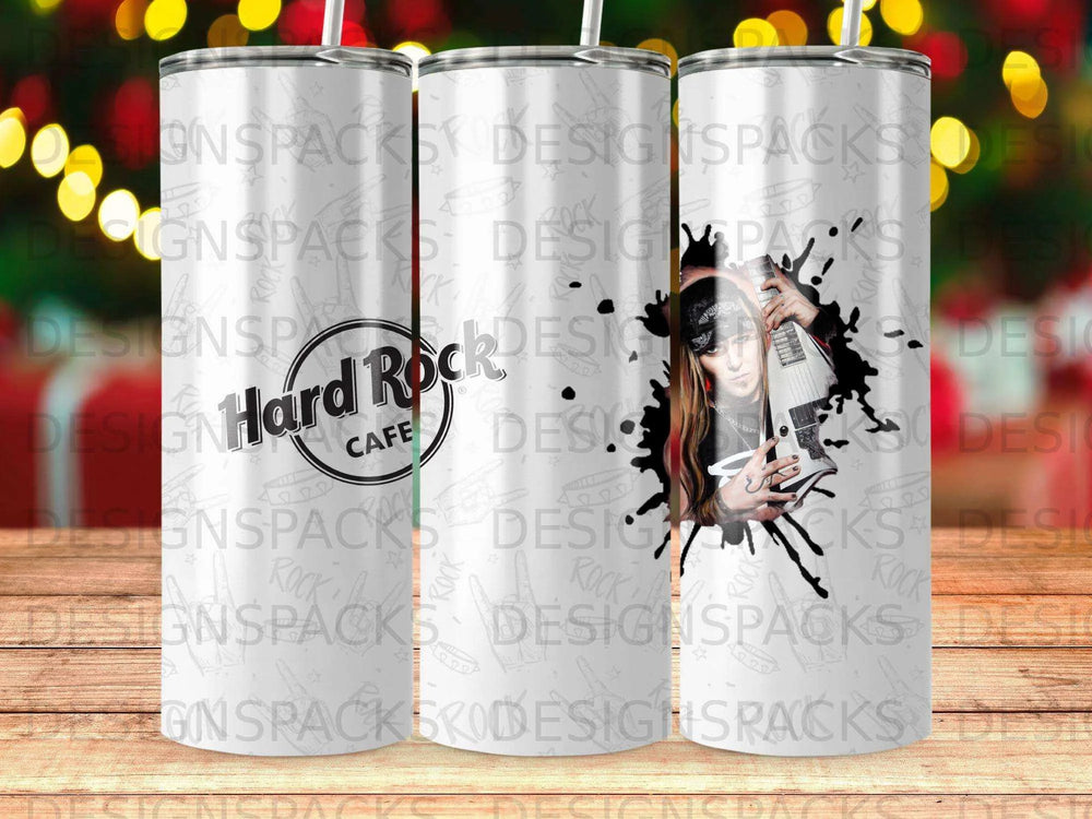 Hard Rock Cafe Guitarist Rock Music Tumbler Digital Wrap Design