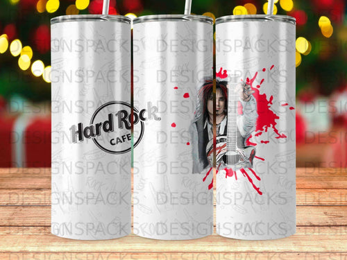 Hard Rock Cafe Rock Star Guitar Splash Tumbler Digital Wrap Design