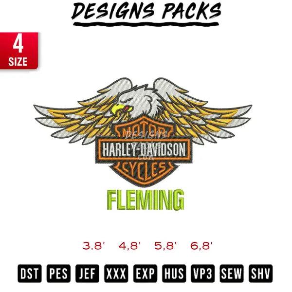 Harley Davidson Fleming Embroidery Design 