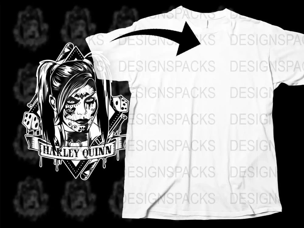 Harley Quinn Graphic Print Stylish Png Digital Download