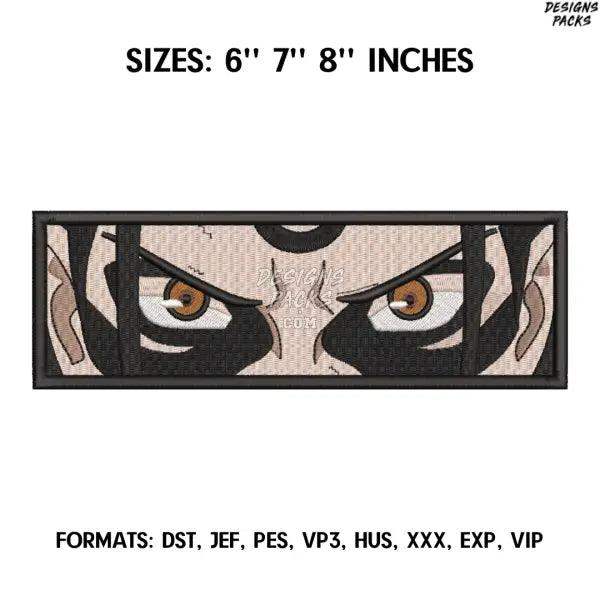 Hashirama Eyes Embroidery Design File, Naruto Anime Embroidery Design, Machine embroidery, Anime Pes Design Naruto Eyes
