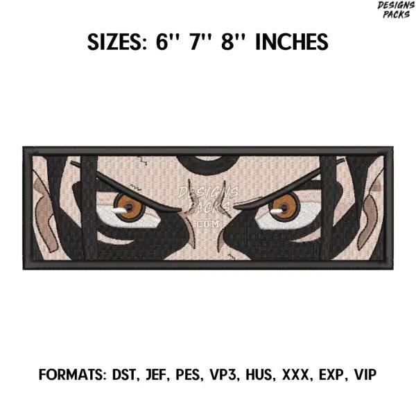 Hashirama Eyes Embroidery Design File, Naruto Anime Embroidery Design, Machine embroidery, Anime Pes Design Naruto Eyes