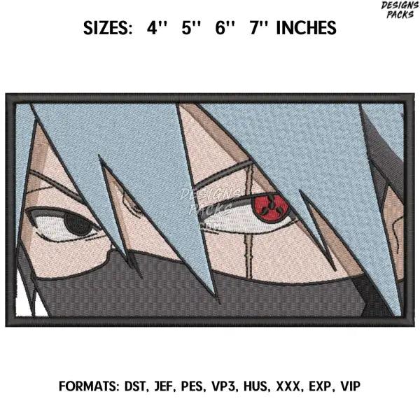 Hatake Kakashi Embroidery Design File Pes, Anime design Naruto, Embroidery Pattern. Anime Naruto art, Anime Pes Design