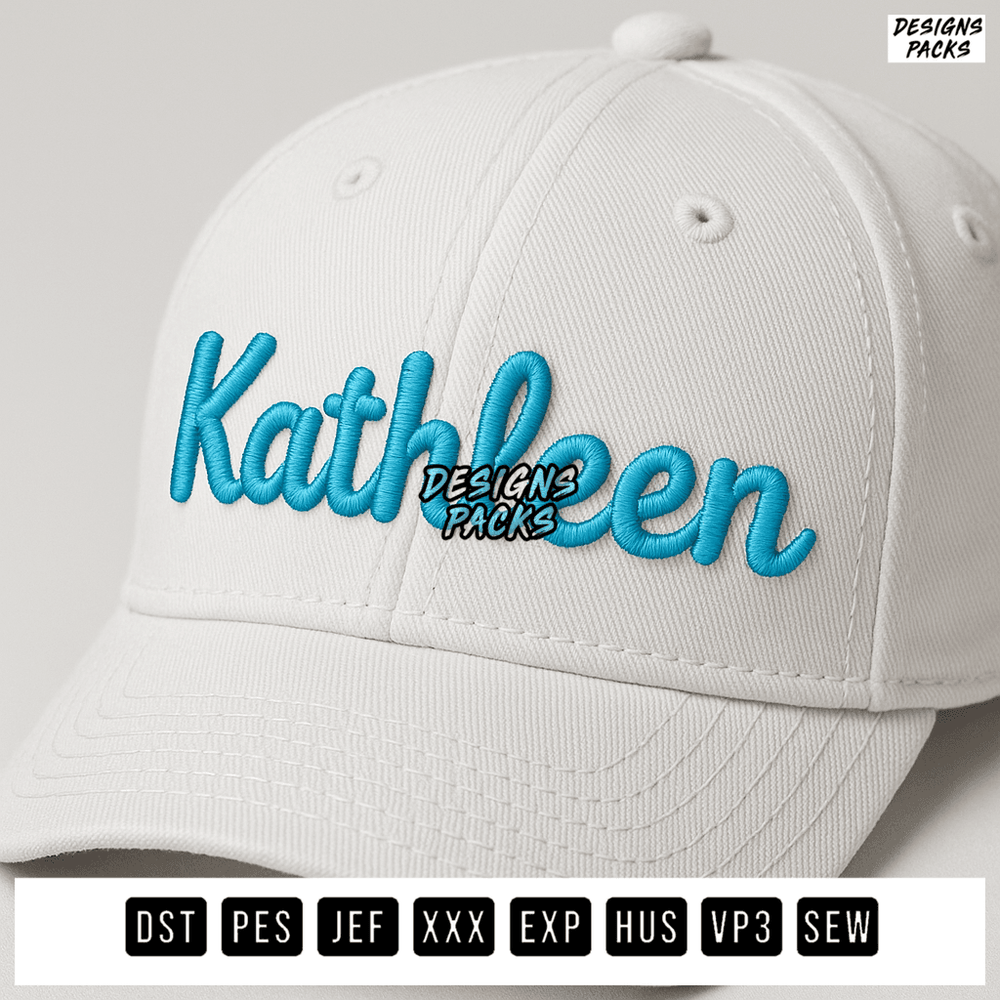 Kathleen 3D Font Embroidery Design
