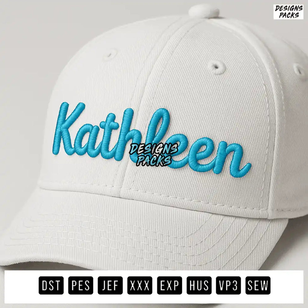 Kathleen 3D Font BX Embroidery Design
