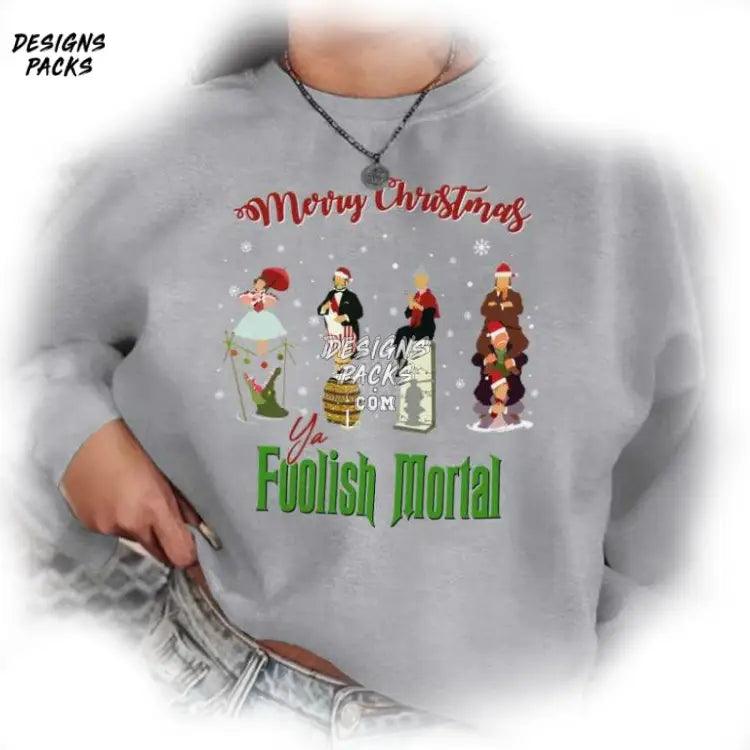 Haunted Mansion Christmas Family Trip Merry Foolish Mortal Png Design