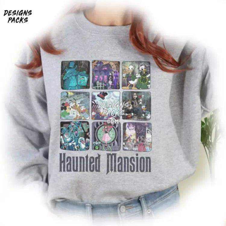 Haunted Mansion Halloween Cartoon Mickey & Friends Sublimation Design Png