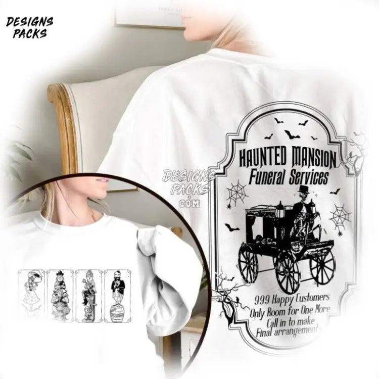 Haunted Mansion Halloween Vintage Funeral Services Png Design