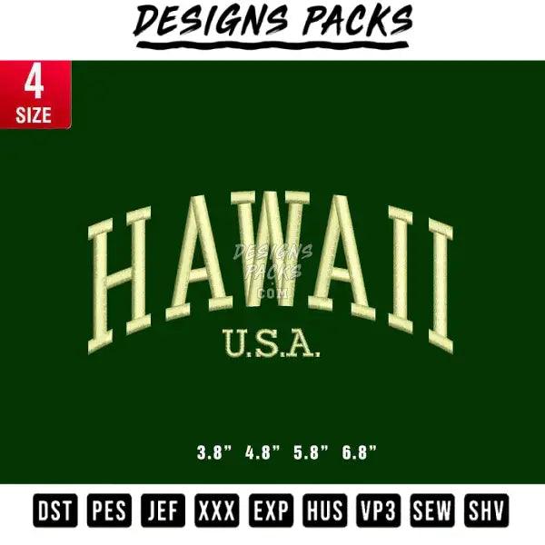 Hawaii Usa Embroidery Design 