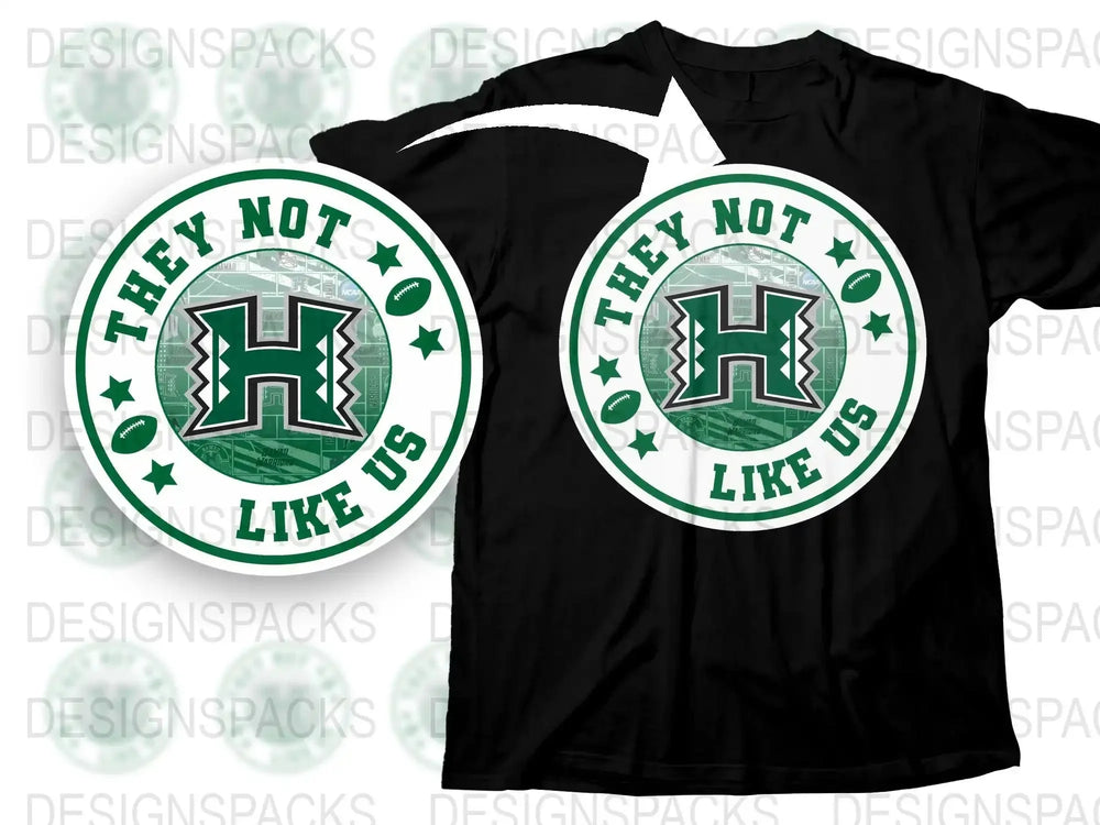 Black T-Shirt with Green Circle Graphic, 'They Not Like Us' Slogan, Casual Style Tee