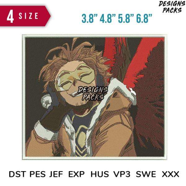 Anime character embroidery design in 4 sizes, DST PES formats, print-ready for apparel