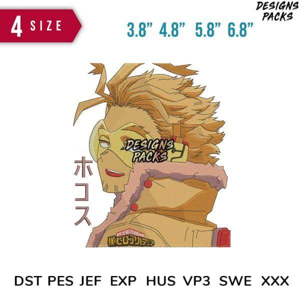 Anime character embroidery design in 4 sizes, compatible with DST PES JEF formats for instant download