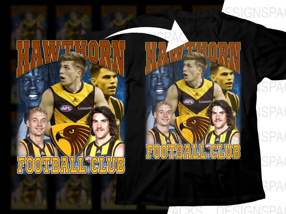 Hawthorn Football Club AFL Themed Graphic Print Png Digital Download