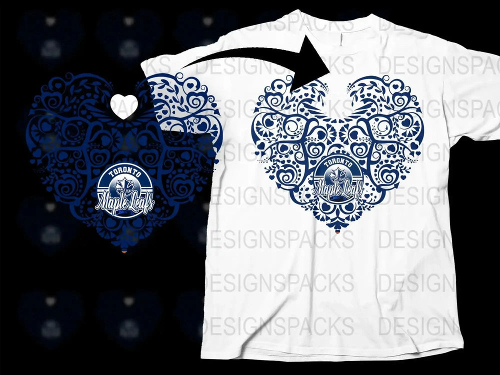 Heart Design Toronto Maple Leafs Png Digital Download