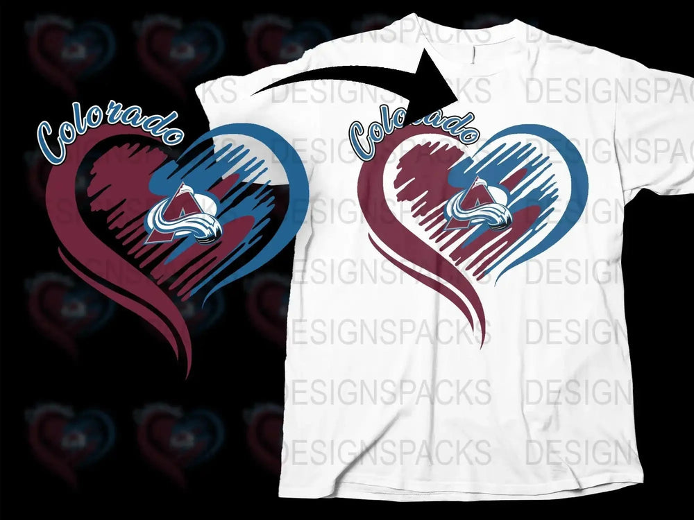 Heartfelt Colorado Avalanche Fan Png Digital Download