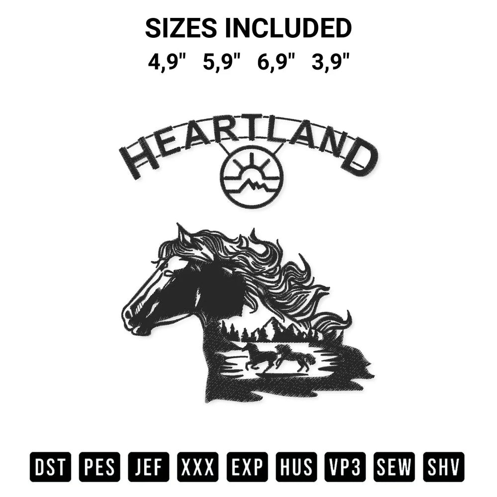 Heartland Ranch Heartland Tv Series Heartland Sunset Horse Logo Embroidery Design