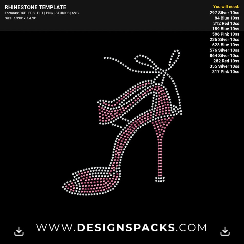 Heels Bundle Updated Rhinestone Digital Template