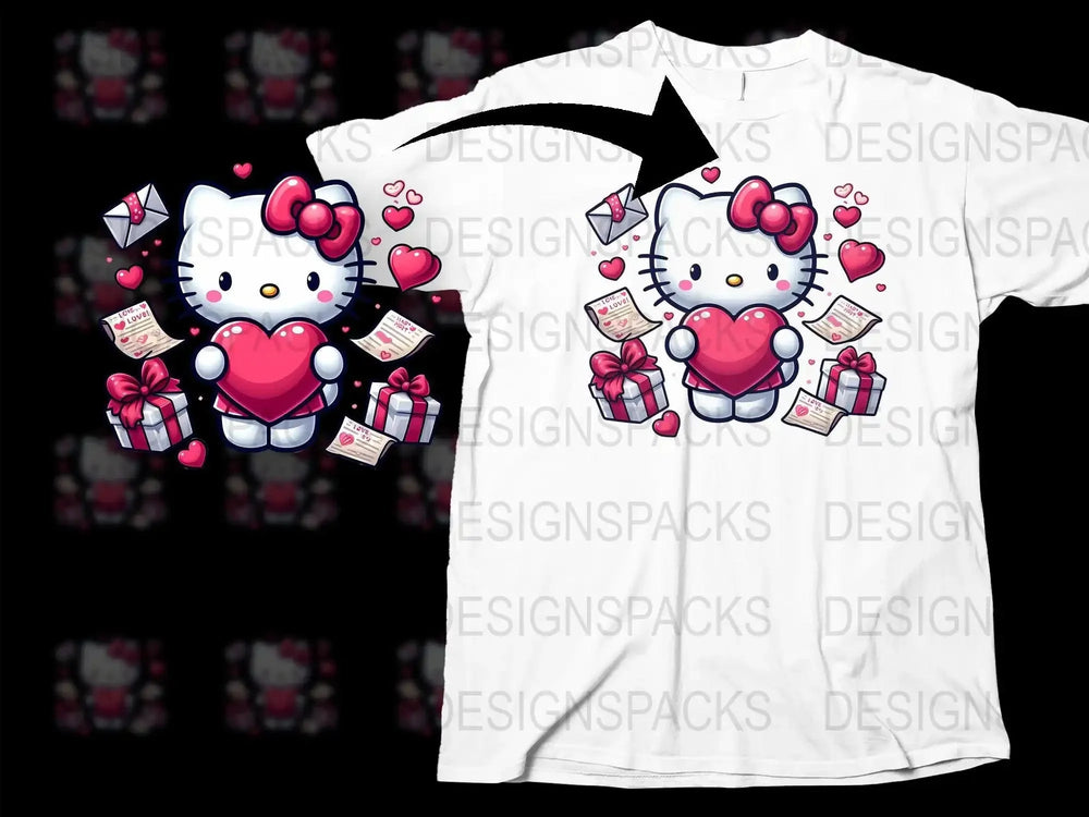 Hello Kitty Adorable Valentine Love Png Digital Download