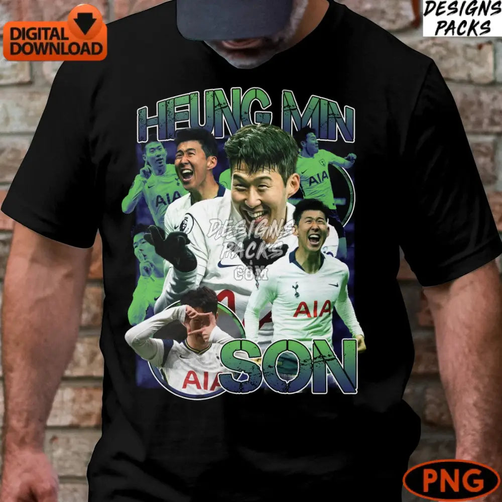 Heung Min Son Digital Tottenham Football Player Art Instant Download Png