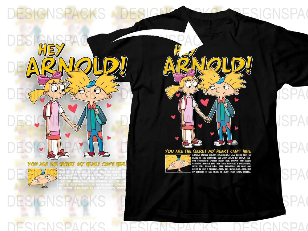 Hey Arnold Cartoon Valentine's Day Graphic Png Digital Download