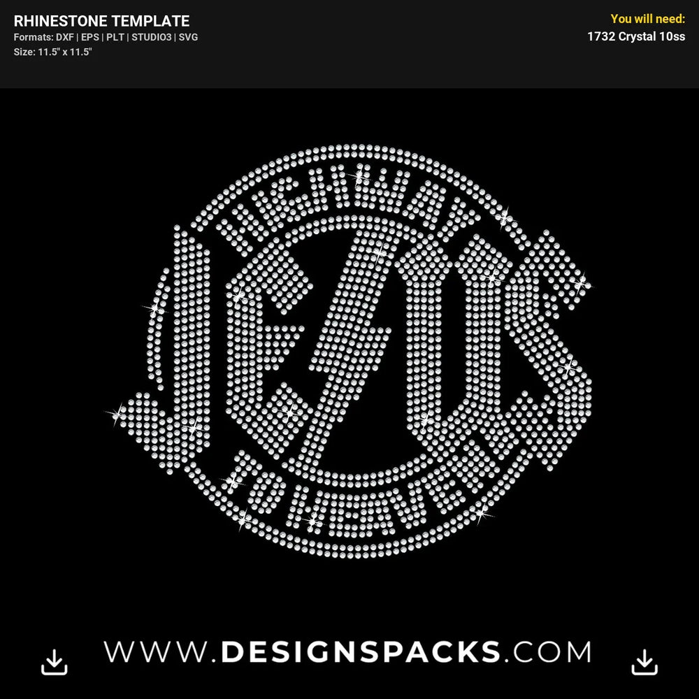 Highway Jesus To Heaven Rhinestone Digital Template