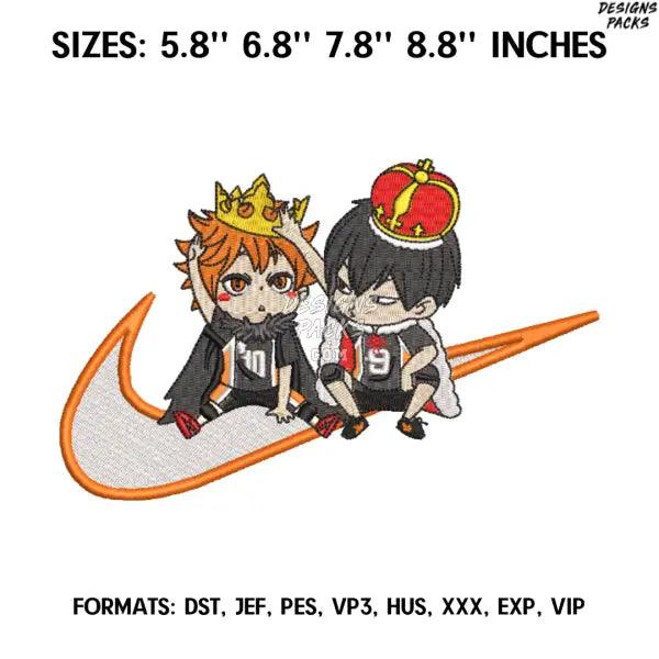 Hinata and Tobio Embroidery design file pes. Haikyuu Anime, Anime Pes Design Brother