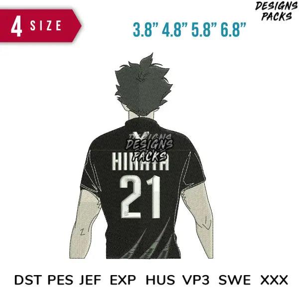 Hinata Shoyo Back 21 Embroidery Design 3.8" 4.8" 5.8" 6.8"