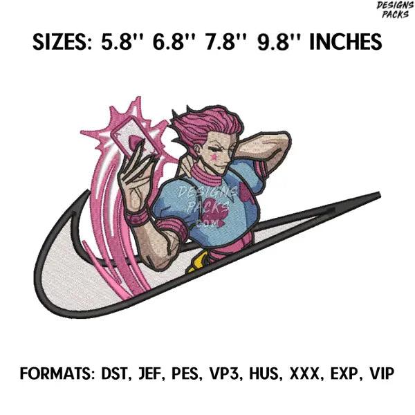 Hisoka Swoosh Card Hunter Embroidery Design