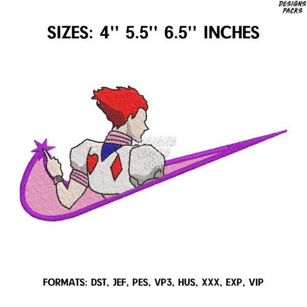Hisoka Embroidery Design File, Hunter x Hunter Anime Embroidery Design, Anime Pes Design Brother, Nike Hisoka Morow