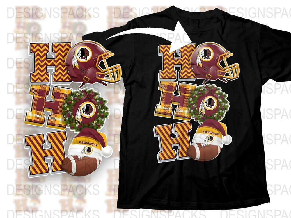 Washington Football Team T-Shirt, Holiday Edition, Festive Helmet Design, Unisex Adult Clothing