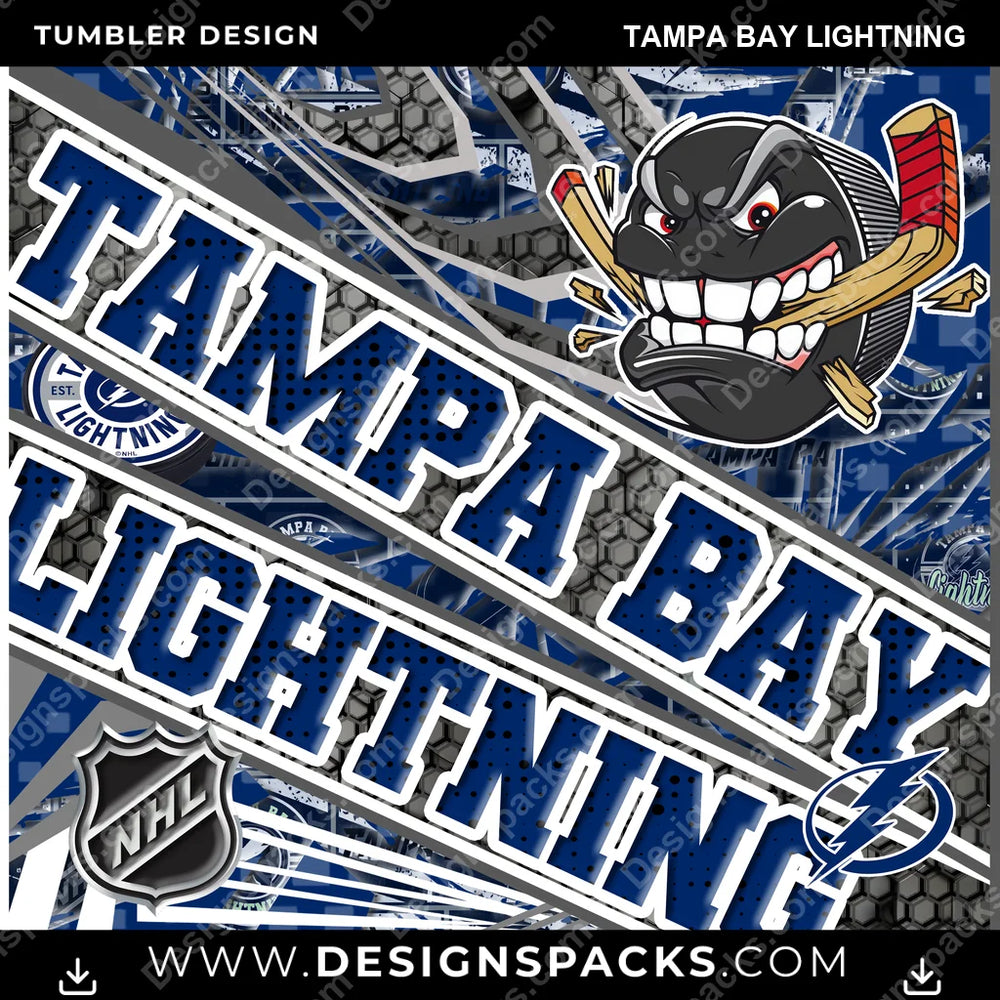 Hockey Angry Sports Tampa Bay Lightning NHL Hockey Tumbler Digital Wrap Design Download