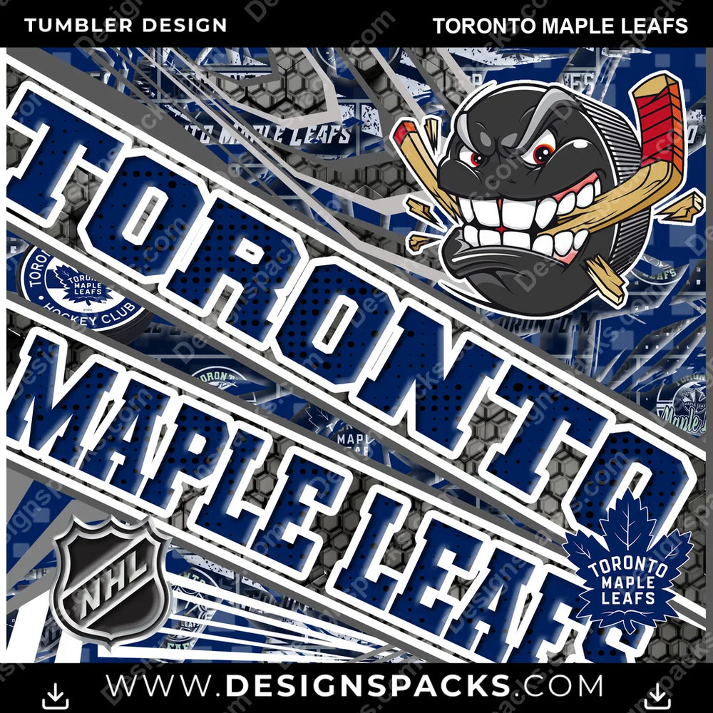 Hockey Angry Sports Toronto Maple Leafs NHL Hockey Tumbler Digital Wrap Design Download
