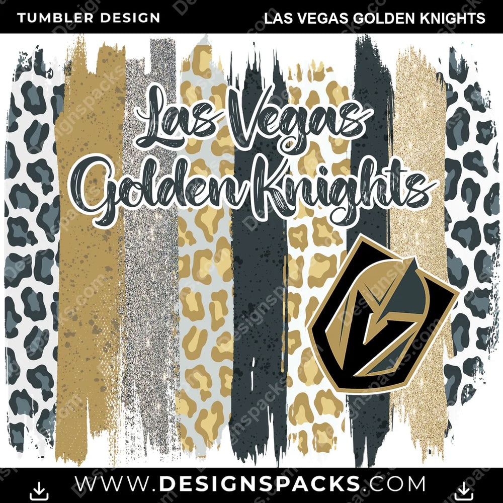 Hockey Brush Strokes Las Vegas Golden Knights NHL Hockey Tumbler Digital Wrap Design Download