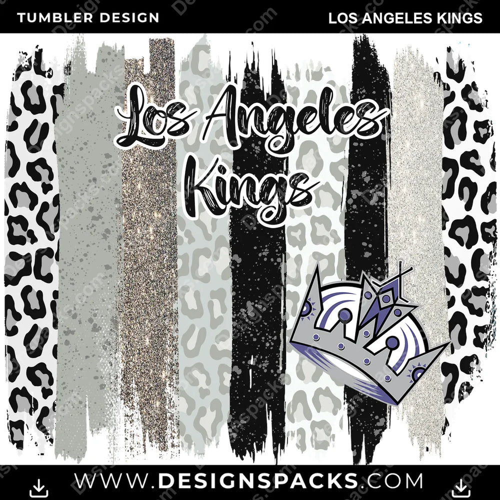 Hockey Brush Strokes Los Angeles Kings NHL Hockey Tumbler Digital Wrap Design Download
