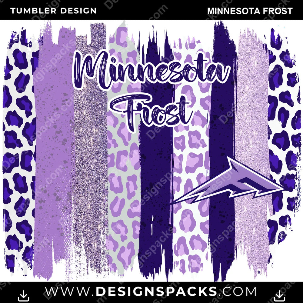 Hockey Brush Strokes Minnesota Frost NHL Hockey Tumbler Digital Wrap Design Download