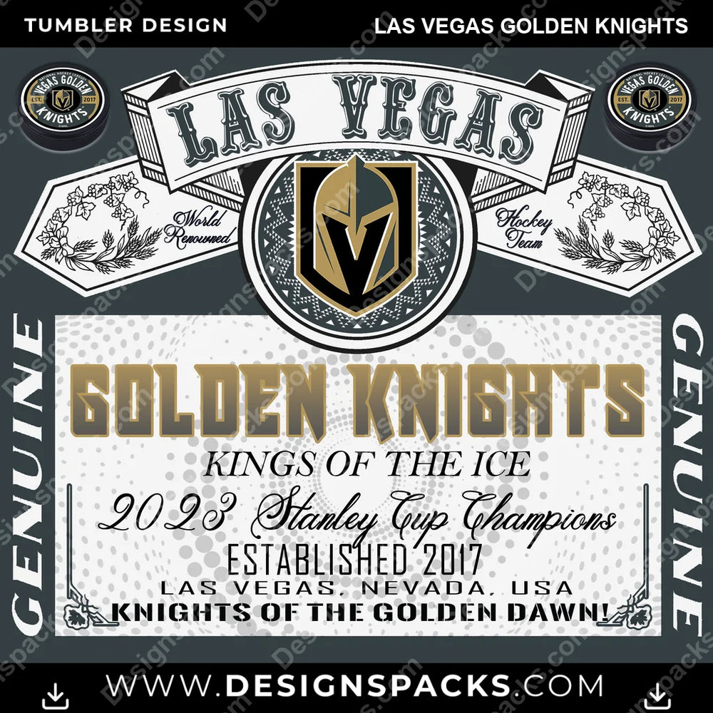 Hockey Budweiser Las Vegas Golden Knights NHL Hockey Tumbler Digital Wrap Design Download